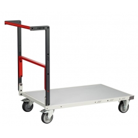 Chariot FIMM dos repliable 1000x600mm plateau mélaminé roues TPE 250kg
