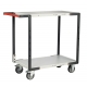 Servante FIMM 250kg, 2 plateaux mélaminé, 850x500mm, roues TPE,