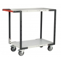 Servante FIMM 250kg, 2 plateaux mélaminé, 850x500mm, roues TPE,