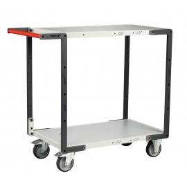 Servante FIMM 250kg, 2 plateaux mélaminé, 850x500mm, roues TPE,