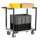 Servante FIMM 250kg, 2 plateaux mélaminé, 850x500mm, roues TPE,