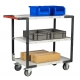 Servante FIMM 250kg, 3 plateaux mélaminé, 850x500mm, roues TPE,