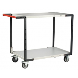 Servante FIMM 250kg, 2 plateaux mélaminé, 1000x600mm, roues TPE,