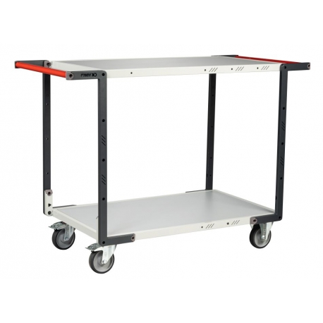 Servante FIMM 250kg, 2 plateaux mélaminé, 2 poignées, 1000x600mm, roues TPE,