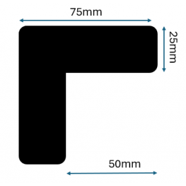  Angle Arrondi 75x75x25mm- Marquage au sol