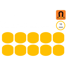 1 Lot de 10 aimants Orange - Diamètre 10mm
