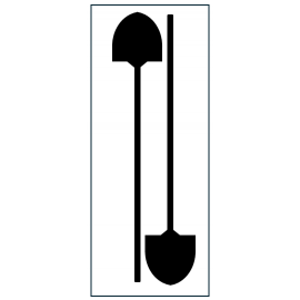 Silhouettes Pelle chantier 27cm - Shadow board