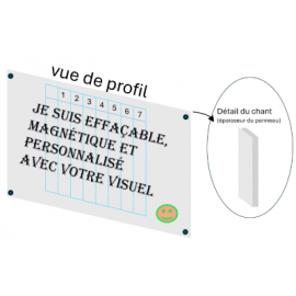 Panneau magnétique effaçable blanc 90x60cm perso