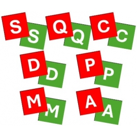 Lot de 7 magnets en recto/verso SQCDPMA - 80x80mm