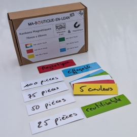 Etiquettes Scrum Board Magnétiques Effaçables multicolors 75x25mm