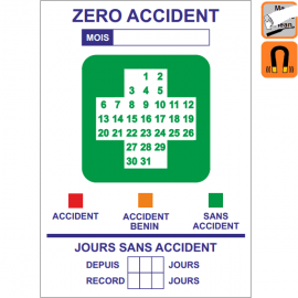 Croix sécurité "ACCIDENT" magnétique, rigide et effaçable A4, A3 ou A2