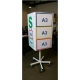 Totem 3 XL (extra large) 3 faces rotatif magnetique sur roulettes - Tableau de communication