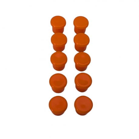 1 Lot de 10 aimants oranges - Diamètre 10mm