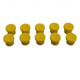 1 Lot de 10 aimants jaunes - Diamètre 10mm