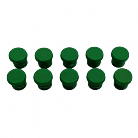 1 Lot de 10 aimants verts - Diamètre 10mm