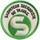 Ecusson Vert SST (Sauveteur Secouriste du Travail) rond 65mm revêtement à thermocoller sur vos vêtements de travail