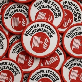 Ecusson Rouge ESI (Equipier Seconde Intervention) rond 65mm revêtement à thermocoller sur vos vêtements de travail
