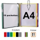 Système de présentation mural métal Tarifold, A4, 10 pochettes - Porte-document