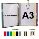 Système de présentation mural métal Tarifold, A3, 10 poches, 5 coloris