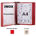 Système de présentation mural INOX Tarifold, A4, 10 poches Drypocket, protège vos documents de l'humidité