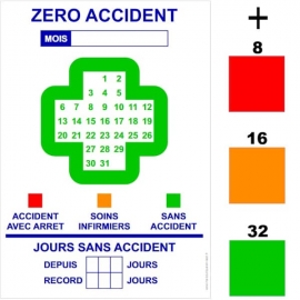 Croix sécurité magnétique, rigide et effaçable A4, A3 ou A2