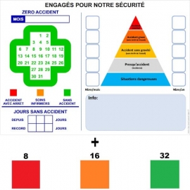 Croix + pyramide sécurité magnétique, rigide et effaçable A4, A3 ou A2