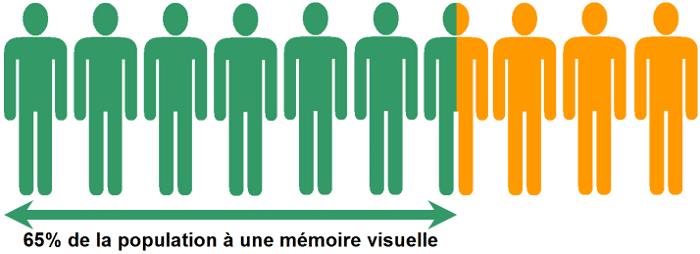 Management visuel - 65¨% de la population à une mémoire visuelle - Lean Management - www.ma-boutique-en-lean.fr